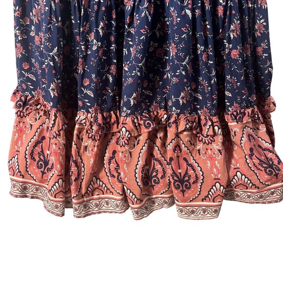 Floral Boho Maxi Dress With Ruffle Hem & V-Neck - Picture 7 of 11